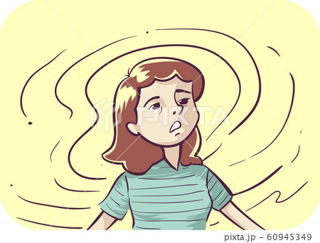 Woman Symptom Vertigo Spinning Illustration 60945349