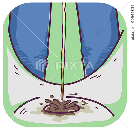 Man Urinate Dark Urine Illustration 60945355