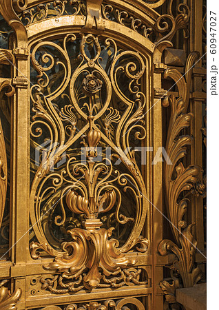 Golden gate decoration the Petit Palais entrance in Paris Golden gate decoration the Petit Palais entrance in Paris 60947027