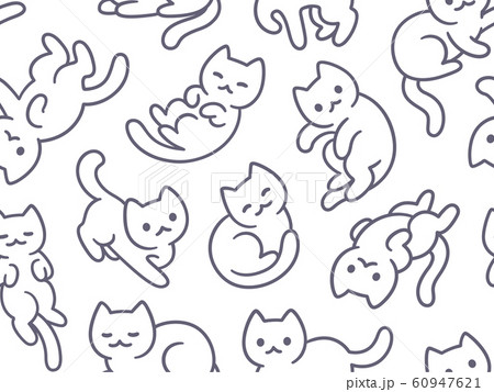 Cute Cartoon Cat Patternのイラスト素材