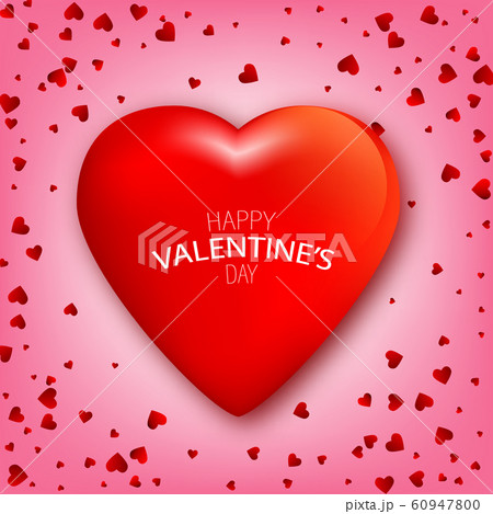 Design element for festive banner, greeting card, postcard, wedding invitation, Valentines day and save the date card. Vector illustration.Red heart 60947800
