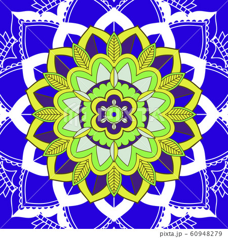 Mandala patterns on blue background 60948279