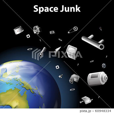 Scene with space trash in the space 60948334