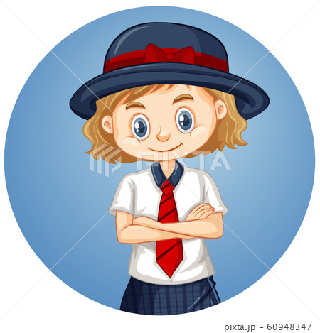 Girl in uniform on round background 60948347