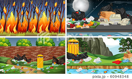 Set of polluted scenes 60948348