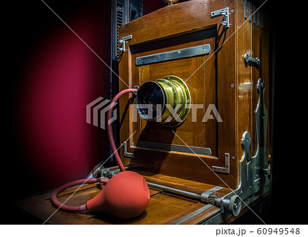 The old studio camera for using plates standing on The old studio camera for using plates standing on 60949548