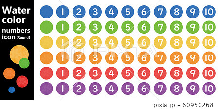 数字　カラフル　水彩　アナログタッチ　ポップ　アニバーサリー　バースデー 60950268