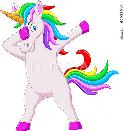 Cute dabbing horse unicorn cartoon dancing 60953910