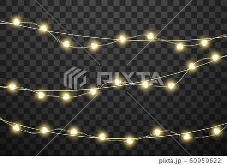 Hearts light bulbs isolated on transparent background, vector illustration 60959622