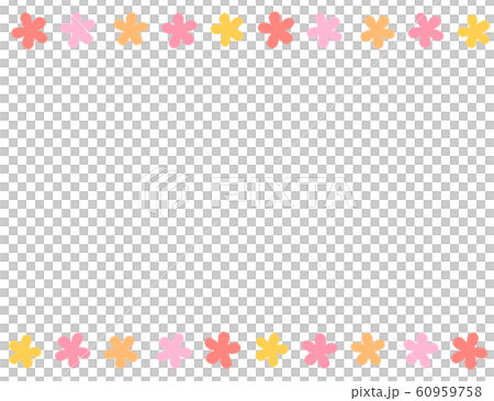 Flower top and bottom frame - Stock Illustration [60959758] - PIXTA