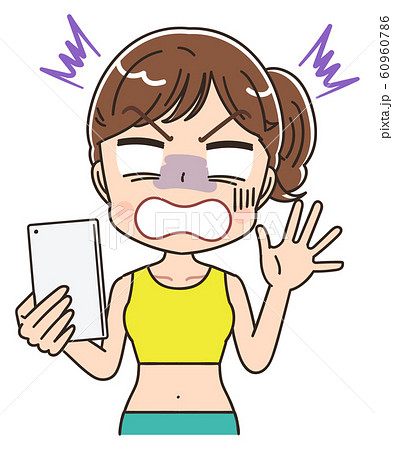 オンラインダイエット 健康 女性 インストラクター イラスト素材のイラスト素材