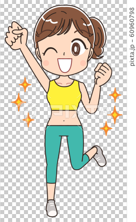 ダイエット 健康 女性 インストラクター イラスト素材のイラスト素材