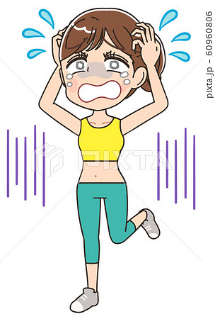 ダイエット 健康 女性 インストラクター イラスト素材 60960806
