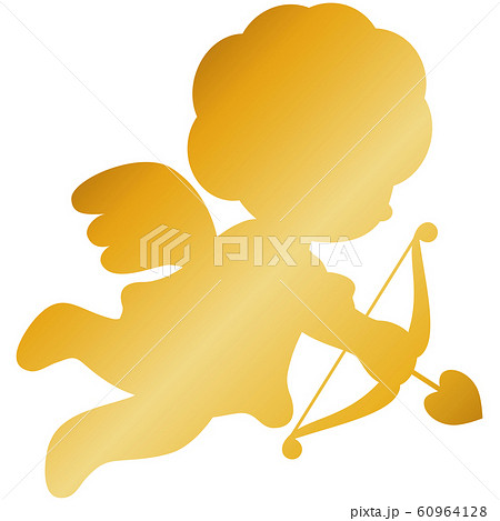 バレンタイン キューピッド 天使 キャラクター かわいい シルエット シンプルのイラスト素材
