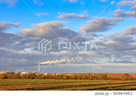 Rural autumn landscape, bright morning sunshine 60964962