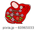 梅の花柄風赤ねずみ　右向き 60965033