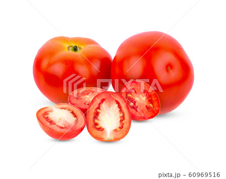 Fresh tomatoes on white background 60969516