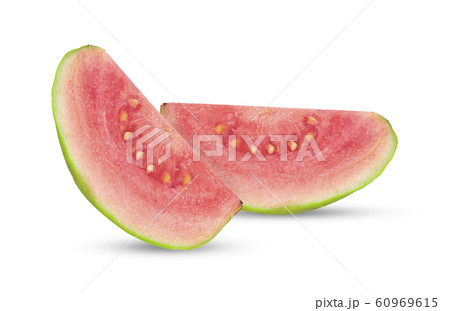 Pink guava isolated on white background 60969615