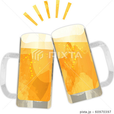 乾杯 生ビール ビール ジョッキ ベクター イラスト ドリンク お酒 アルコールのイラスト素材