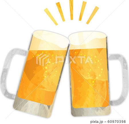 乾杯 生ビール ビール ジョッキ ベクター イラスト ドリンク お酒 アルコールのイラスト素材