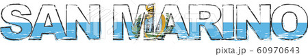 Text SAN MARINO with national flag under it, Text SAN MARINO with national flag under it, 60970643