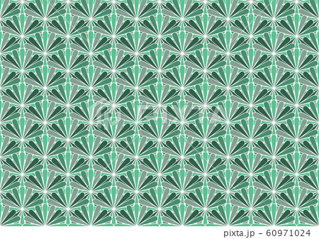 花模様 連続模様 背景イラスト 緑色のイラスト素材