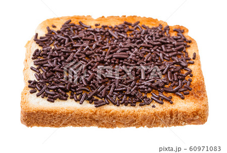 toast with chocolate sprinkles isolated toast with chocolate sprinkles isolated 60971083