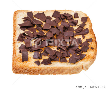sweet toast with topping from chocolate flakes sweet toast with topping from chocolate flakes 60971085