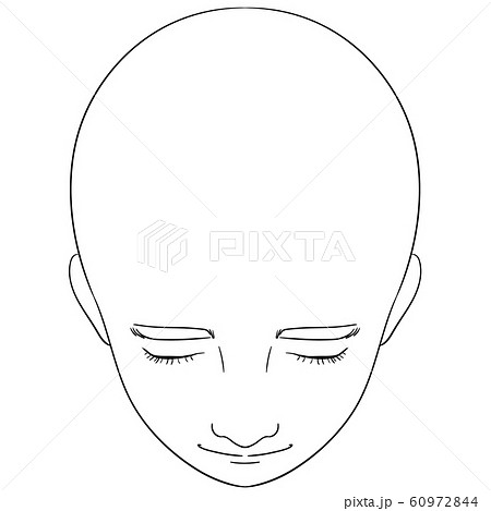 人体イラストシリーズ 下を向く女性の顔のイラスト素材