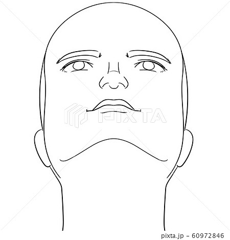 人体イラスト 上を向く女性の顔のイラスト素材 60972846 Pixta
