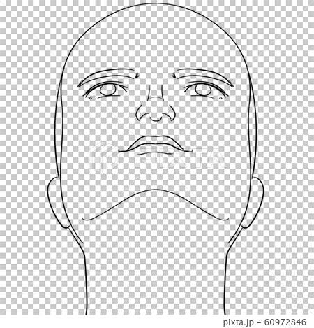人体イラスト 上を向く女性の顔のイラスト素材