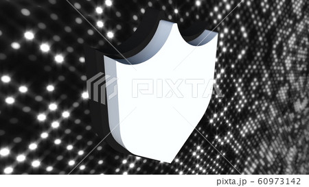 Icon cybersecurity shield on digital background, computer generated. 3d rendering of data protection abstract concept 60973142