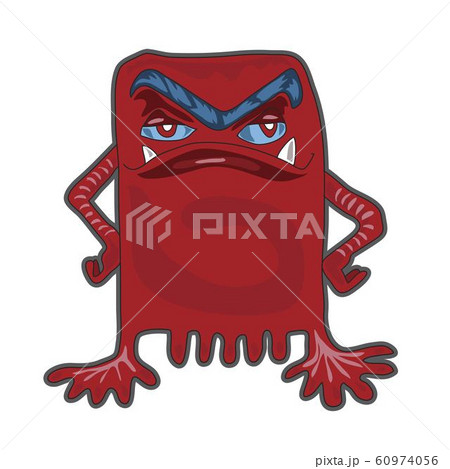 Angry cartoon red monster. Cute illustration for prints on baby clothes. 60974056