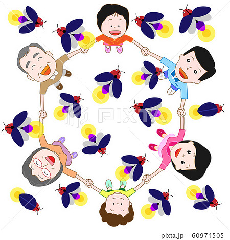 家族でホタル観賞 60974505