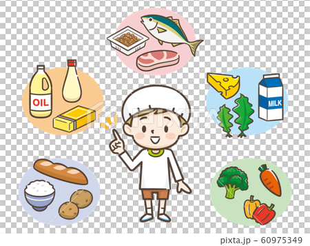 五大栄養素　給食　男の子 60975349