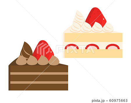 ケーキ7　チョコレートケーキ　ショートケーキ 60975663