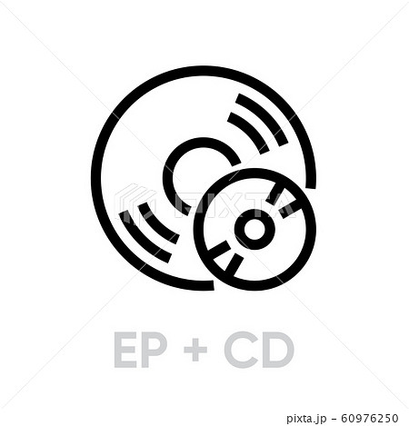 Vinyl EP plus CD records icon 60976250