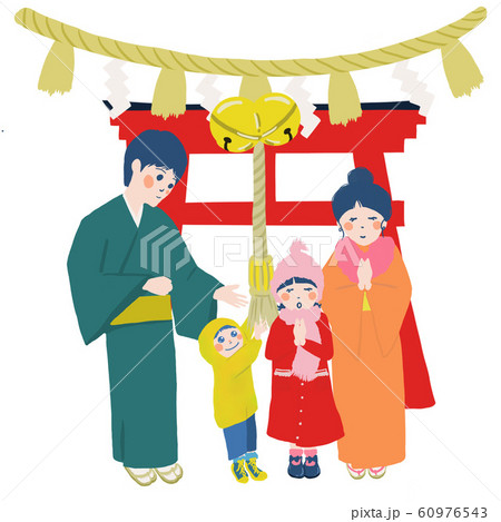 初詣,お正月,正月,参拝,神社,お参り,人物,家族 初詣,お正月,正月,参拝,神社,お参り,人物,家族 60976543