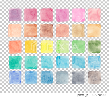 手描き水彩　正方形アイコン30色 60978485