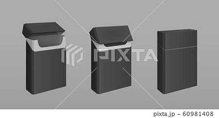 Empty open and closed black pack of cigarettes 60981408