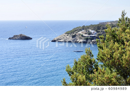 Cala Vedella beach, in Ibiza Island, Spain. 60984989