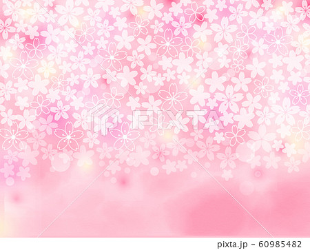 日本の花桜のキラキラ綺麗でかわいいピンク色のおしゃれな背景のイラスト素材