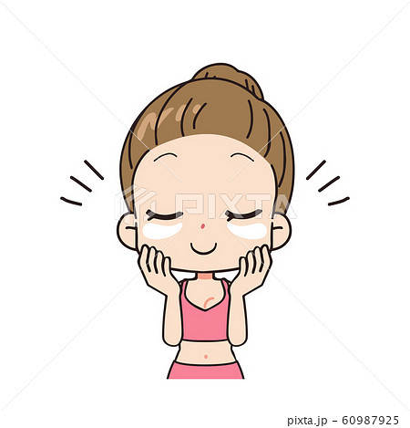 パックをする女性の正面イラスト 上半身のイラスト素材