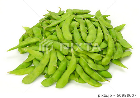 Pile of edamame, green soybeans in the pod 60988607
