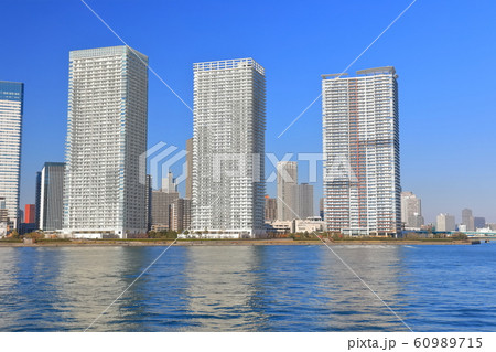 【東京都】晴天下の晴海タワーマンション 【東京都】晴天下の晴海タワーマンション 60989715