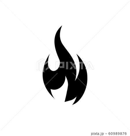 Fire Flame Icon Black Icon Isolated On Whiteのイラスト素材