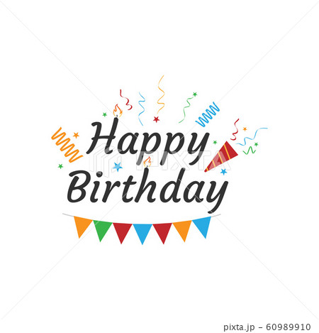 Calligraphy lettering happy birthday greeting card - Stock Illustration  [60989910] - PIXTA