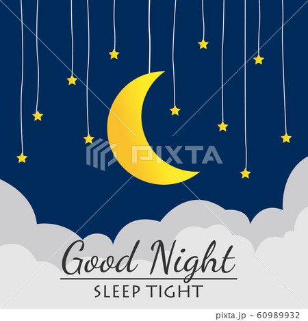 Good Night. Hand drawn typography poster. Card 60989932