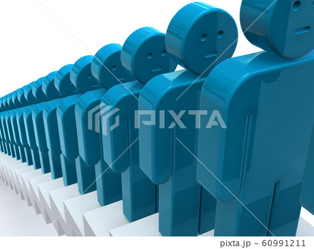 CGアイコンイラスト階段に並んで順番を待つ人の行列 CGアイコンイラスト階段に並んで順番を待つ人の行列 60991211