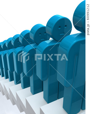 CGアイコンイラスト階段に並んで順番を待つ人の行列 CGアイコンイラスト階段に並んで順番を待つ人の行列 60991212